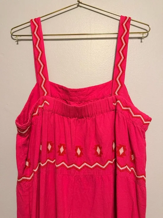 LOFT Hot Pink Embroidered Maxi Dress - Picture 7 of 8